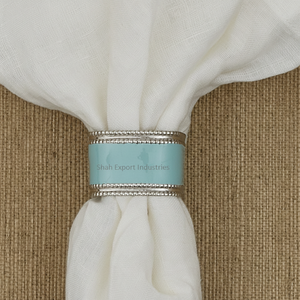 Servilleteros de Metal de Color esmaltado azul cielo para ceremonia de fiesta de boda decoración de mesa servilleteros hechos a mano - Product Image 1