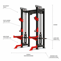 Ensemble d'équipements combinés robustes pour entraînement complet : Machine Smith et Cage de musculation commerciale en acier moderne
