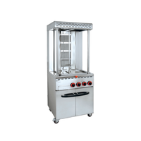 Four à barbecue moyen-oriental au gaz commercial à 8 brûleurs avec armoire, type vertical simple/double shawarma