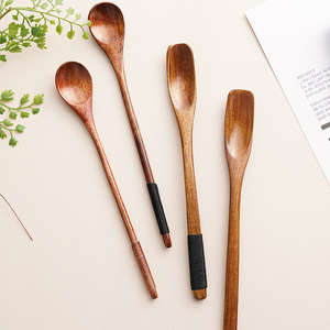 Minibarra mezcladora <span class=keywords><strong>de</strong></span> madera con mango largo, cuchara pequeña para café y miel, venta al por mayor - Product Image 2