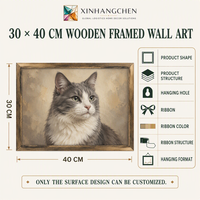 Portrait de chat personnalisé, art mural personnalisé, 30 x 40 cm, décoration murale personnalisée