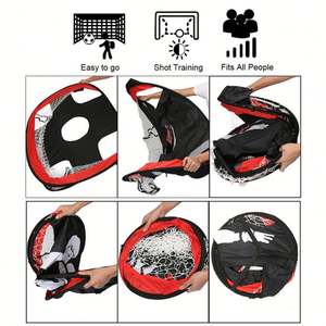 But de football portable pour enfants - Cible d'entraînement de football légère avec sac de transport, équipement sportif intérieur/extérieur pour la pratique - Product Image 5