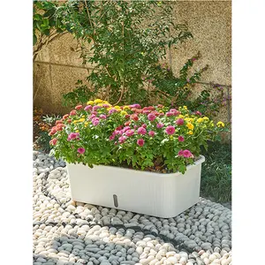 Pot de fleurs en plastique de luxe léger, petite boîte de plantation de légumes pour balcon épaissi