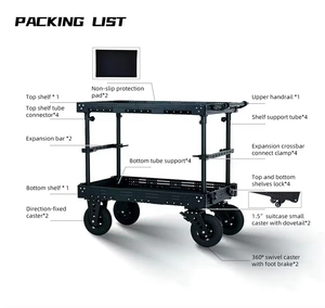 Chariot de moniteur professionnel en alliage d'aluminium pour la production <span class=keywords><strong>vidéo</strong></span> de voiture de télévision de film pour les réalisateurs de caméra sur le plateau - Product Image 4