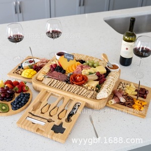Juego de cuchillo y tabla para queso del fabricante original, tabla de bambú para quesos, tabla para quesos con cuchillo y tazón de cerámica. Aprobado. - Product Image 2