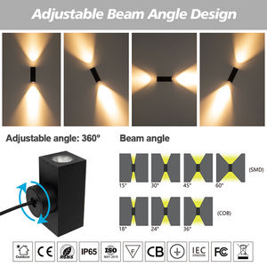 Carré Noir Cube Fantaisie Lumière Nordique <span class=keywords><strong>Anglais</strong></span> Updown Extérieur Du Mur Ip65 Down Led Lampe De Jardin Pour Extérieur Intérieur - Product Image 5