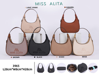 Sac bandoulière croissant en toile beige de luxe pour femme, idéal pour le bureau et l'usage quotidien, par Miss Alita – Vente en gros usine