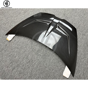 New 1016 Style Dry Carbon Fiber Glossy Twill Weave Add-on Hood Lambo Huracan LP610 LP580 EVO Perforamante 2014-2018 Black <b>Bonnet</b> - Product Image 3