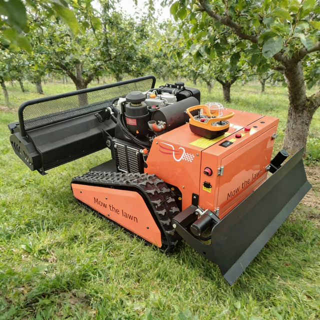 22 hp Multi-purpose Hydraulic Lift Remote-controlled Mower + Rotary Tiller with Vertical Blades, All-terrain Tracked Mulcher