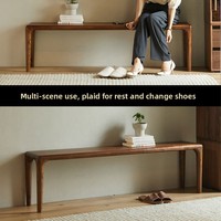 Banc en bois massif de noyer noir nord-américain tabouret de table à manger longue chaise de salle à manger fonction de changement de chaussures pour bureau à domicile