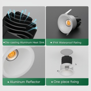 Plafonnier LED encastré moderne en aluminium à prix abordable, CCT optionnel 3000K/4000K/6000K, 9W-24W, spot encastré pour plafond domestique, haute performance - Product Image 3