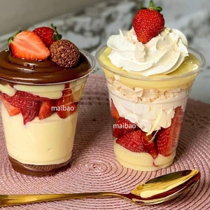 Tasse à mousse en plastique jetable pour petit gâteau personnalisée Tasse en plastique pour pouding à la crème glacée Tasse en plastique pour dessert au chocolat tiramisu - Product Image 5