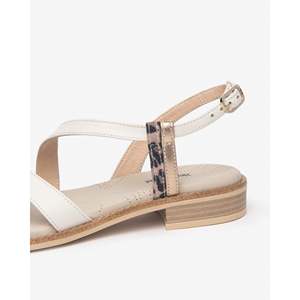 Sandalias Bajas para Mujer Nero Giardini E513418D, Blancas Beige, Planas, con Tiras, Estilo Verano - Product Image 4