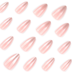 <span class=keywords><strong>Uñas</strong></span> Postizas al por Mayor, de Lujo, con Punta Plateada Cromada, Medianas, Almendradas, Color Nude Rosa, <span class=keywords><strong>Elegantes</strong></span> <span class=keywords><strong>y</strong></span> <span class=keywords><strong>Sencillas</strong></span>, de Acrílico - Product Image 3