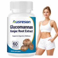 Ausreson OEM Glucomannan Extrait de racine de Konjac en capsules Suppléments à base de plantes pour la gestion du poids et l'amincissement Capsules de Glucomannan