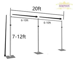Soporte de Fondo Ajustable de 12 Pies con Tela para Decoración de Eventos y Bodas - Product Image 3