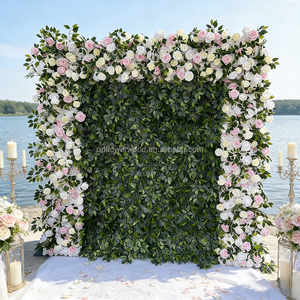 Фон для свадебной сцены: цветочная стена из искусственных роз, 5D, скручивающаяся, для декорации свадебной площадки - Product Image 2