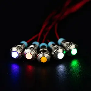 Lámpara de señal de 3v, 5v, 12v, 24v, 220v, 6mm, 8mm, 16mm, 19mm, 30mm, impermeable, led de metal, azul, rojo, a prueba de explosiones, piloto