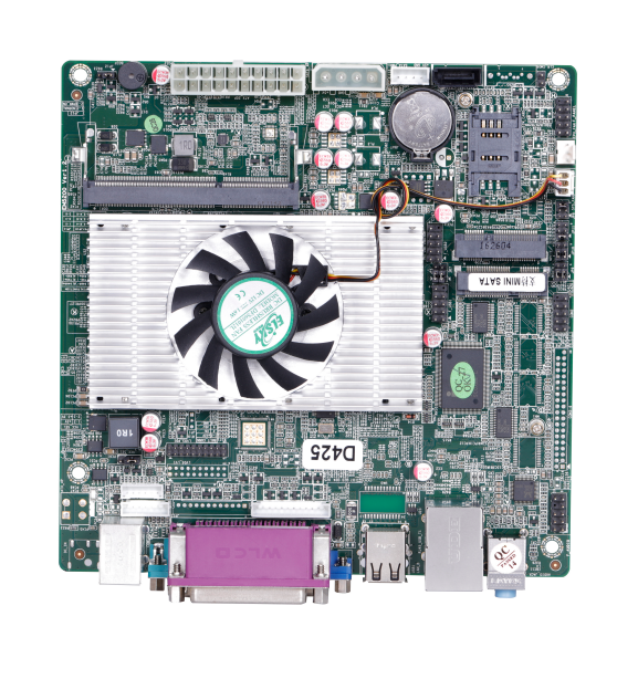 Cheap AToM D525 CPU Dual Core 1.80GHz ICH8 Chipset Mainboard DDR3 -4G Desktop ATX 12V Power GM3150 VGA LVDS Display WinXP