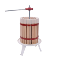 Presse à fruits panier maison 18L avec support amovible Presse à jus de pomme poire bois