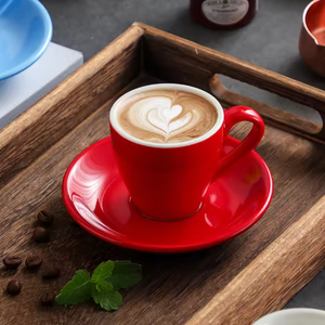 Professional Modern 80ML Ceramic Porcelain Eco-Friendly Microwave Safe Dishwasher Safe Coffee Cup Saucer New Design Home - Product Image 4