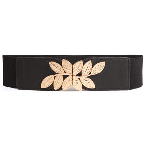 <span class=keywords><strong>Ceinture</strong></span> extensible personnalisée pour <span class=keywords><strong>femme</strong></span>, <span class=keywords><strong>ceinture</strong></span> <span class=keywords><strong>large</strong></span> vintage avec boucle en feuille d'or/argent, <span class=keywords><strong>ceinture</strong></span> élastique pour <span class=keywords><strong>femme</strong></span> - Product Image 4