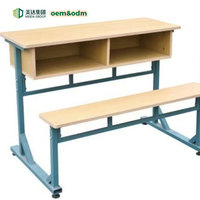 Ensemble de chaises de bureau métalliques durables pour enseignants, avec repose-pieds et double siège, idéal pour les écoles, les établissements de formation et les cours de tutorat.