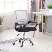 Chaise de bureau à prix abordable avec soutien lombaire, en maille respirante, réglable en hauteur, à roulettes silencieuses