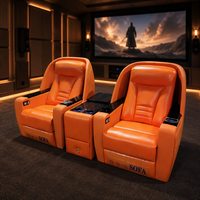 Canapé en cuir moderne de luxe Mobilier VIP Home Cinéma Fauteuils inclinables électriques Canapé en cuir véritable pour cinéma en métal