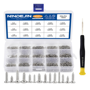 Juego de 1800 tornillos de acero para teléfono, M1, M1.2, M1.4, M1.5, tornillos autorroscantes de cabeza redonda, mini kit - Product Image 6