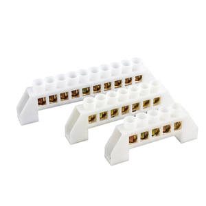 Bloques de Terminales de Barrera de 5/7/10 Orificios con Base Aislante de PBT, Conector de Plástico AC/DC, Bloque de Terminales de Cobre para Tierra Neutra - Product Image 1