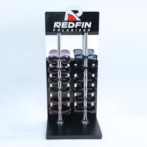 POP counter top acrylic display 12 sunglasses locking rack