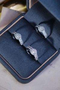 Bague Xinfly de luxe en or 18 carats, forme ronde, style cercle, couleur blanche, avec diamant de 0,65 ct - Product Image 3