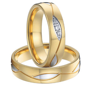 <span class=keywords><strong>Alliance</strong></span> de mariage pour couple, bijoux pour homme et <span class=keywords><strong>femme</strong></span>, <span class=keywords><strong>alliance</strong></span> en <span class=keywords><strong>acier</strong></span> <span class=keywords><strong>inoxydable</strong></span> plaqué or 14 carats, bague <span class=keywords><strong>femme</strong></span>, anillos vintage - Product Image 5