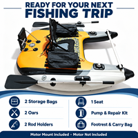 SUP gonflable pour la pêche 170 x 140 x 20 cm avec siège, 2 rames, 2 porte-cannes et sac de transport