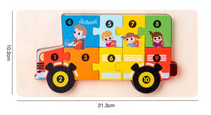 Éducatif précoce Montessori DIY 3D Puzzle en bois Jigsaw Block Puzzles Board-Animal Avion Cadeau pour les tout-petits Enfants Garçons Filles - Product Image 6