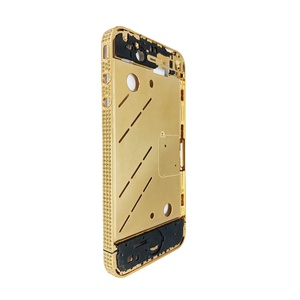 Популярная классика для <span class=keywords><strong>iPhone</strong></span> <span class=keywords><strong>4</strong></span>, роскошная Золотая оправа для телефона с 3-х рядным золотым цирконием, защитный бампер для <span class=keywords><strong>iPhone</strong></span> - Product Image 1