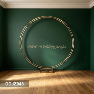 DKB Hot Selling Luxury Wedding <b>Backdrop</b> Arch Gold Metal Iron <b>Stand</b> Flower Ring Birthday Party Outdoor Balloon Wedding Decor - Product Image 3
