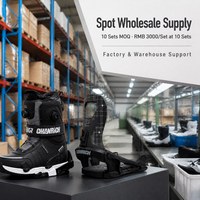 En stock, bottes de snowboard à entrée rapide avec fixations, MOQ 10 ensembles, vente en gros