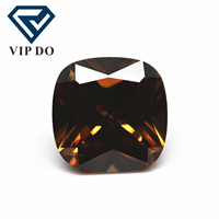 3x3mm-12x12mm café/café foncé en forme de coussin zircone cubique pierres précieuses en vrac coussin synthétique diamant coupé pierres de zircone CZ