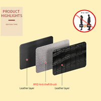 Casing Kartu Logo Kustom Dompet Cuero Hadiah Promosi Pemegang Kartu Kredit ID Kulit Buaya Asli