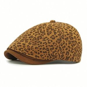 2025 New Arrival Spring Autumn Leopard Print Beret <b>Hat</b> Artistic Retro Casual Travel Newsboy <b>Hat</b> - Product Image 6