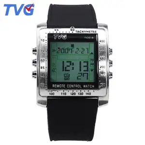 TVG 2018 실버 남성 쿼츠 시계 저렴한 실리콘 스트랩 방수 다기능 캐릭터 야외 손목 시계