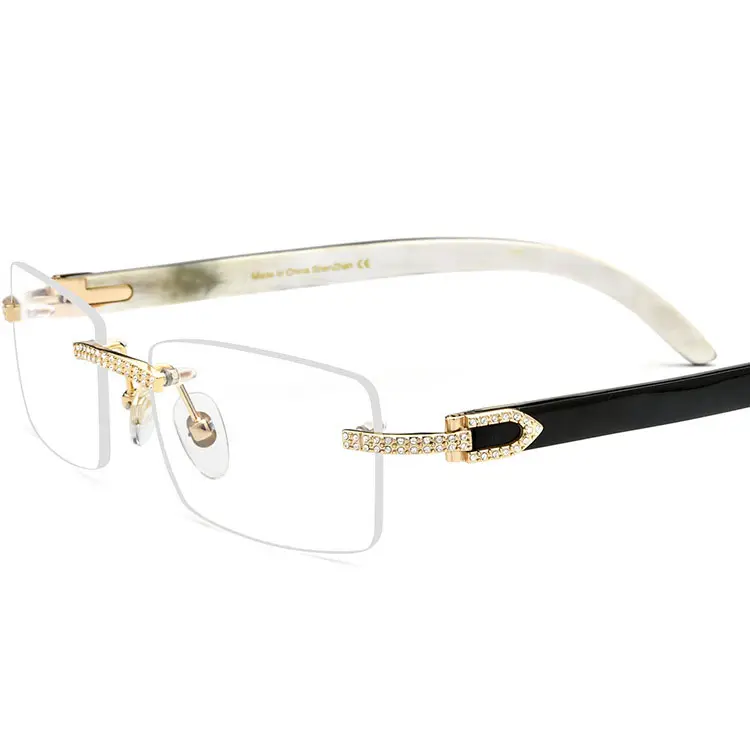 YTSBL10070 Squared Rimless Square Buffalo Horn Mens optical frame glasses Sunglasses Luxury Eyewear Eyeglasses 2020