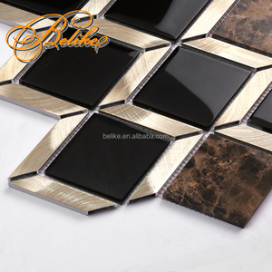 Tinh tế tối emperador Tính năng khảm tường gạch claret giai điệu hình thoi thủy tinh bằng đá cẩm thạch opluence trang trí nội thất giọng backspace bao gồm - Product Image 5