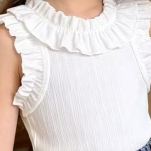 Nueva Colección Verano 2026: <span class=keywords><strong>Ropa</strong></span> de Bebé al por Mayor - Chaleco Blanco y Pantalones Cortos <span class=keywords><strong>Retro</strong></span> con Perlas para Niñas - Estilo y Moda - ¡Listo para Enviar! - ¡Oferta Caliente! - Product Image 4
