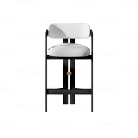 Tabourets de bar en bois massif de style nordique moderne du milieu du siècle, chaises de salle à manger rembourrées à hauteur de comptoir pour îlot de cuisine et bar à domicile