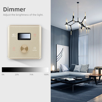 Système d'ajustement de la lumière sans fil RGBCW Zigbee pour interrupteur intelligent à bouton rotatif 10A, contrôleur en verre PC
