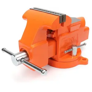 5 Inch Heavy-Duty Hội Thảo Băng Ghế Dự Bị Vise Với Xoay Cơ Sở Với Màu Cam