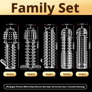 Manchon de préservatif en silicone cristallin pour hommes, préservatif réaliste en silicone à pois, préservatif sexuel, sex toys en silicone, préservatif godemiché - Product Image 5